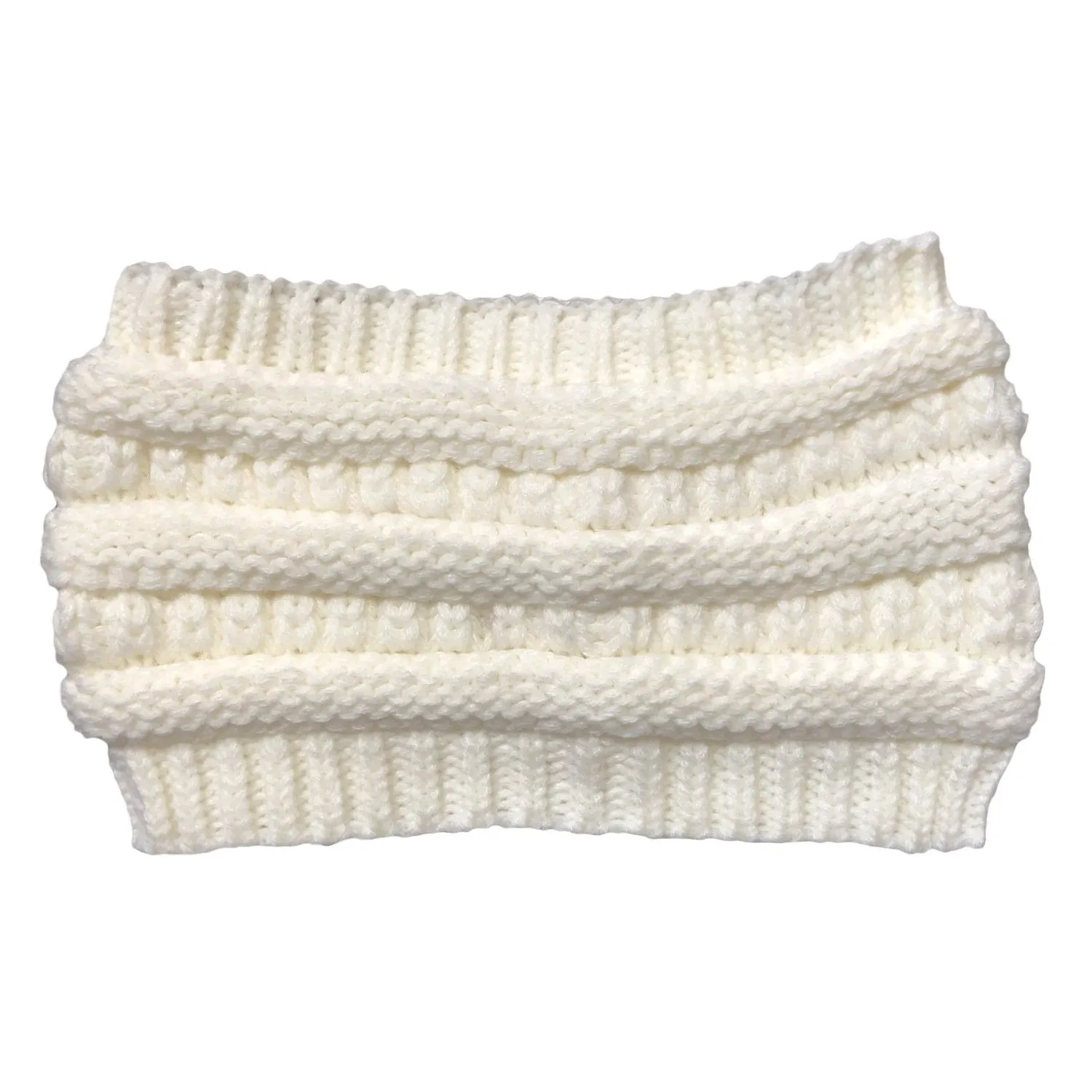 Wool Head Cap Hair Band Empty Top Horsetail Knitted Wool Twist Braided Cable Knitted