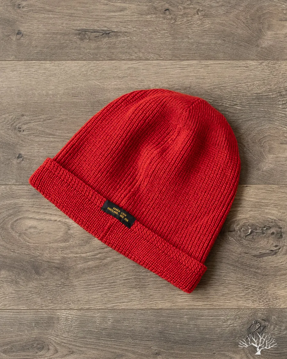 Wool Knit Watch Cap - Forster Red