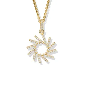 Zellije Large Necklace Pendant 18ct Yellow Gold - Diamond & Diamond Pavé